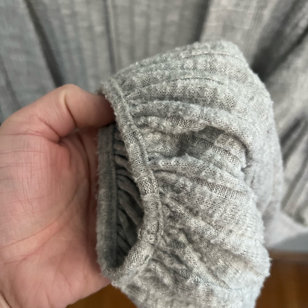 Lucky Gray Open Front Ribbed Cardigan - Small - Picture 4 of 6